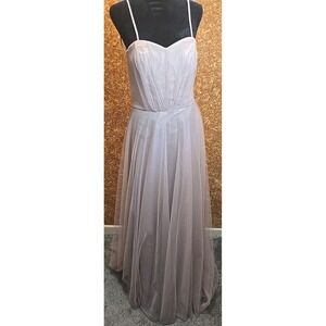 Monique Lhuillier‎ Dress 8 Wedding Bridesmaid Formal Boned Corset Tulle Blush